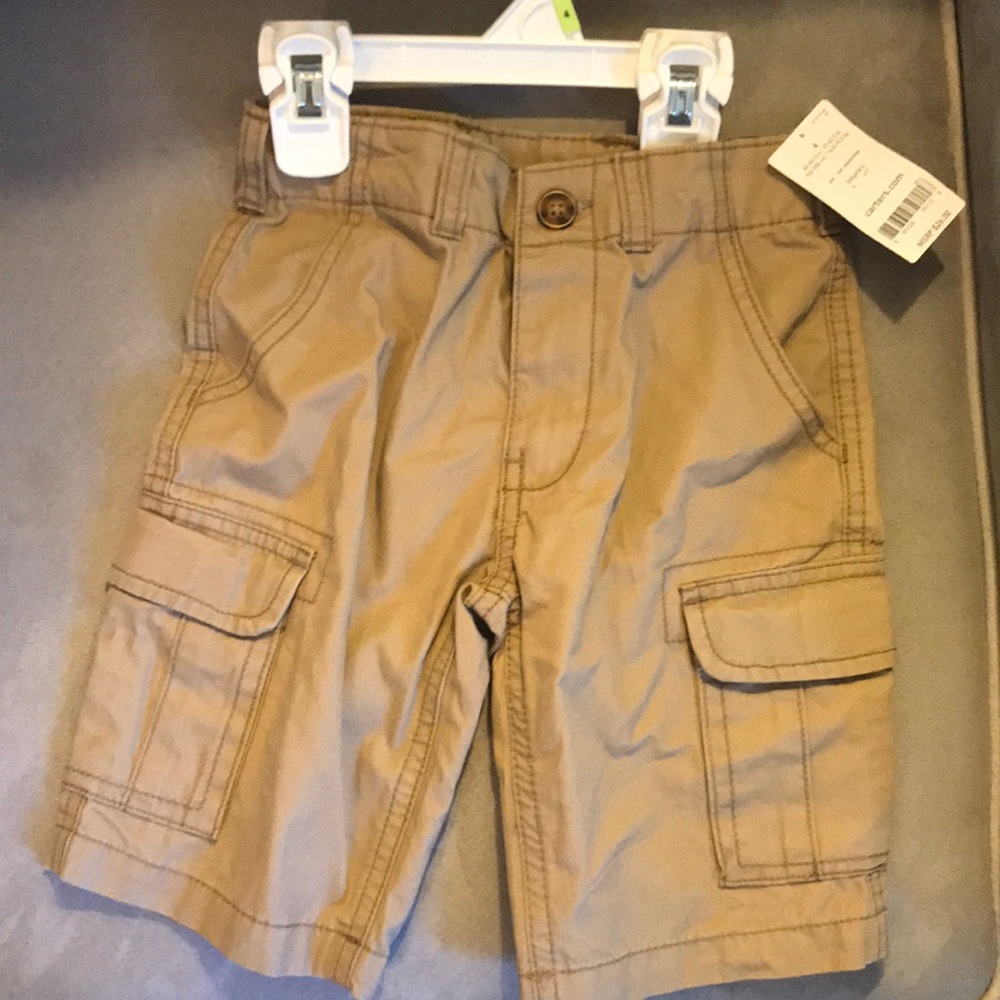 Boys 4 khaki cargo shorts- carter